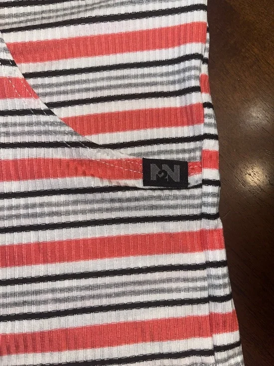 N2N Striped Drawstring Men’s Shorts - Orange & White - Picture 3 of 7